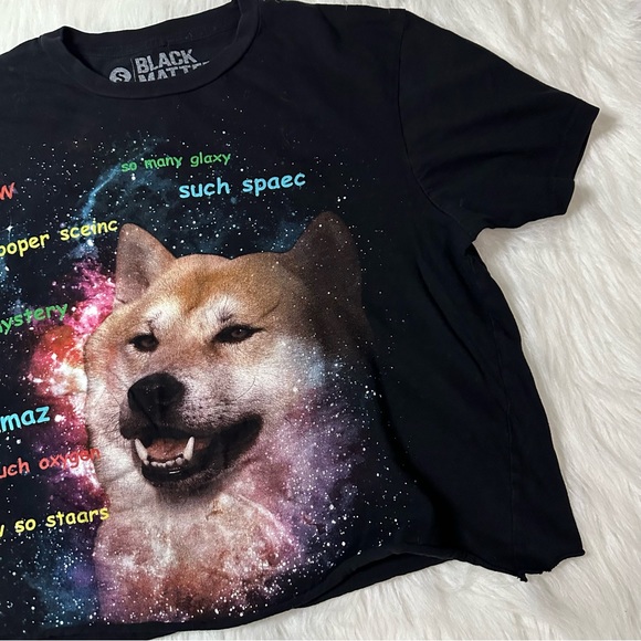 Black Matter Space Doge Graphic Meme Tee - Picture 3 of 5